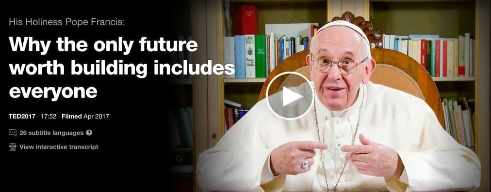 Hänen pyhyytensä paavi Franciscus TED-videolla